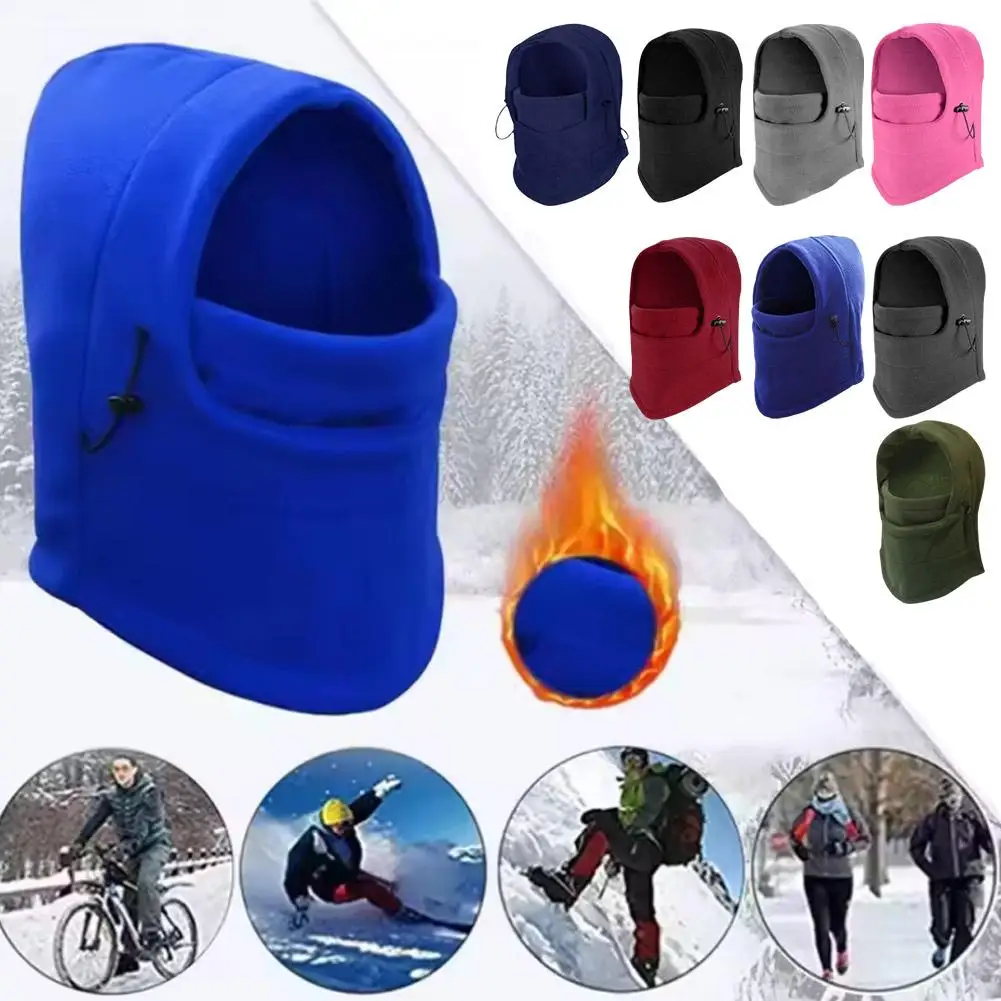 Fashion Winter Thermal Fleece Hat Winter Men Women Scarves Hood Balaclava Face Hat Neck Hats Hiking Warmer Windproof Hats B W3u3