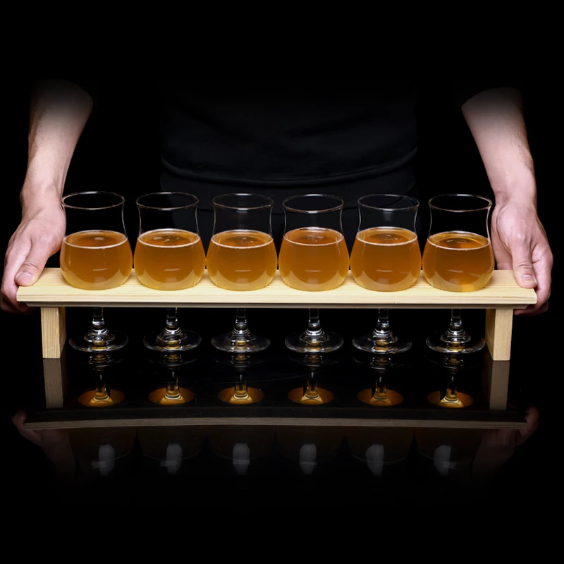 Beer Cup Set Tulip Craft Brewery Bar Exclusive Creative Internet Famous Solid Wood