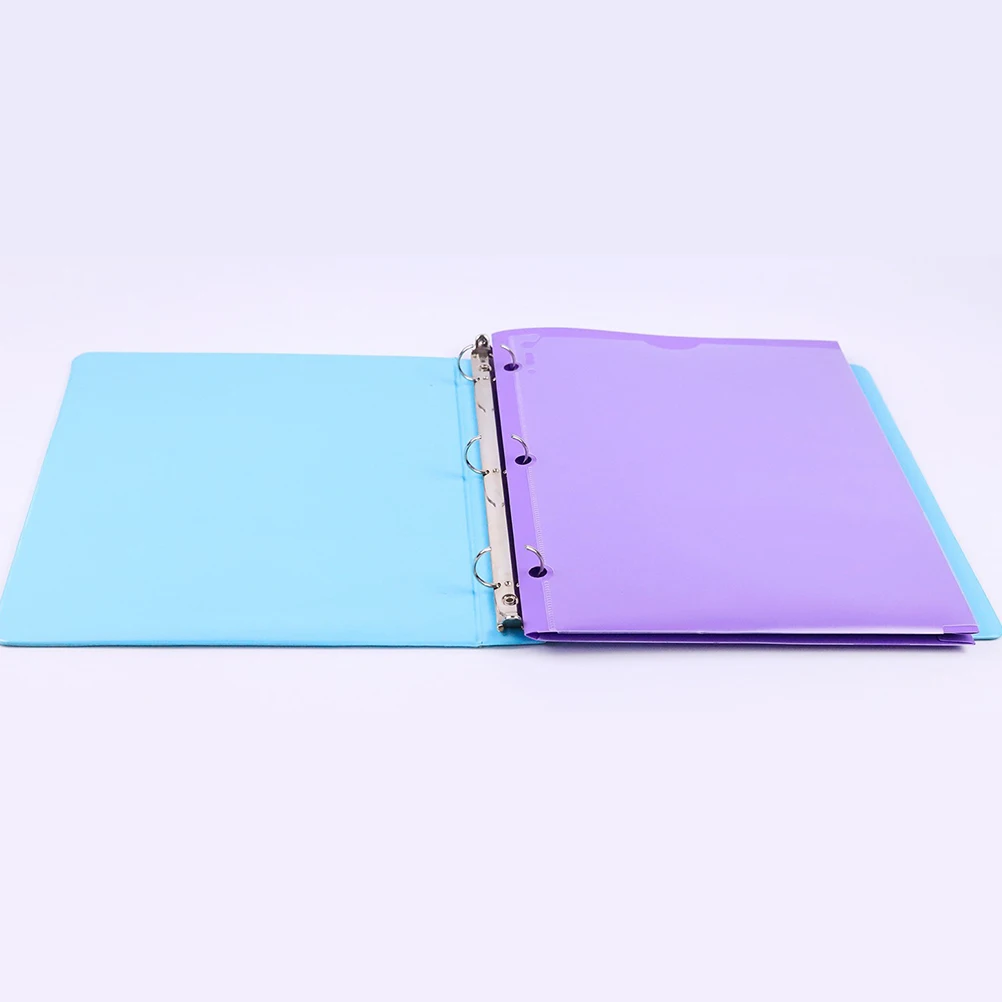 

6pcs A4 Double Pocket File Folders Office Supplies Document Storage Organizer Mixed Colors PlasticFolders File Folder for Test