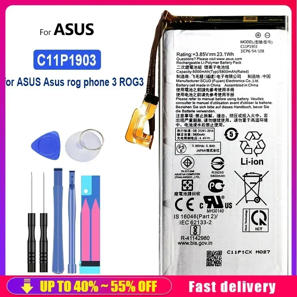 C11P1903 6000mAh Battery For Phone ASUS rog phone 3 ROG3 Fast Shipping