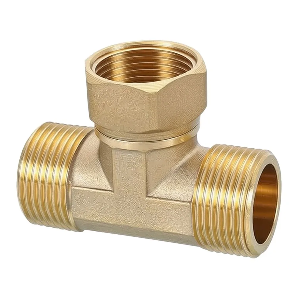 Brass T-Shaped 3-Way Fitting for Air Conditioning Refrigeration Pipelines with Consistent Manufacturing Precision