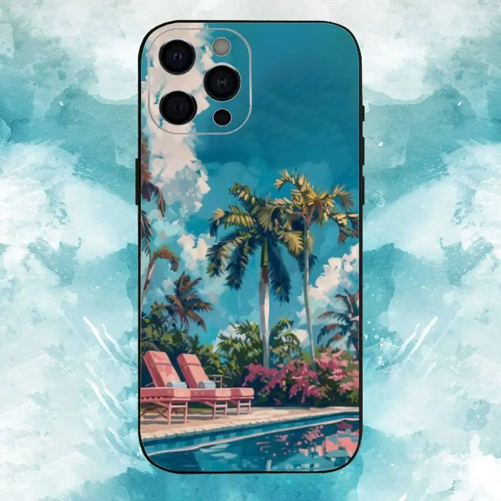 حافظة هاتف D-David H-Hockney لهاتف iPhone17,16,15,14,13,12,11 Plus، Pro Max غطاء أسود ناعم #4