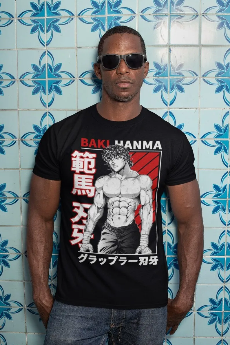 Unisex Baki the Grappler Hanma Yujiro T-shirt New,Top,Best view Unisex Black Gift Shirt