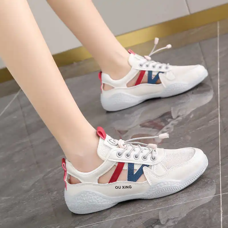 Zapatillas de deporte de cuero legítimo para mujer, zapatos morados tejidos de diseñador de lujo, productos populares deportivos de verano para mujer