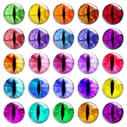 Handmade Colorful Curved Glass Animal Eyes Snake Owls Tiger Ragdoll Toy Eyeball Photo Cabochon Round Demo Flat Back DIY Sewing