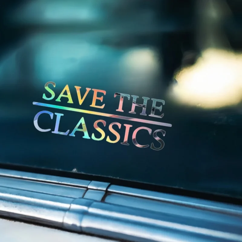 SAVE THE CLASSICS Vinyl Car Sticker, Waterproof Sun-Resistant Decal for Classic Cars