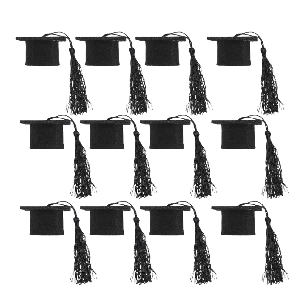 

12pcs Mini Hat Decoration Tassel Bottle Caps Cover Graduation Party Supplies Beverage Bottle Caps Gifts