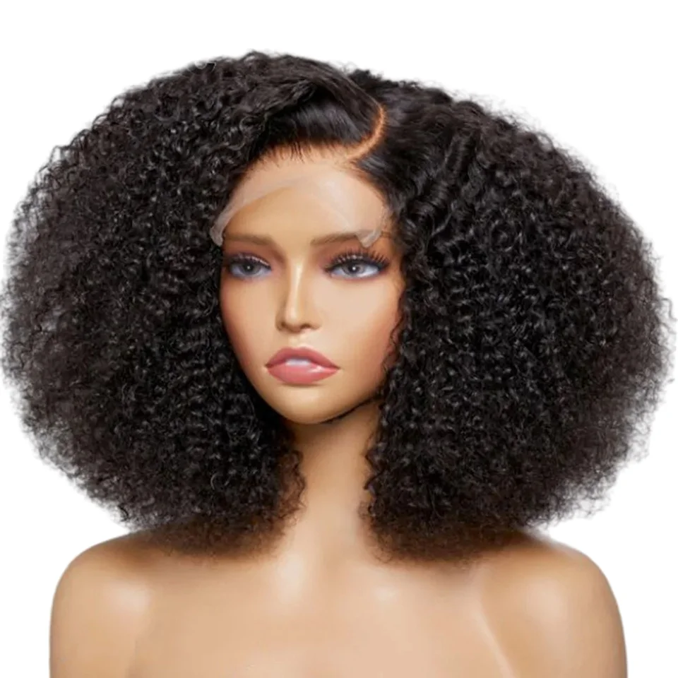 Wig rambut manusia keriting Jerry Bob keriting Wig renda depan 13x6 HD untuk wanita Wig Brasil kepadatan 250% India mentah dijual