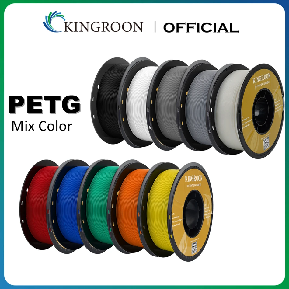 KINGROON PETG 3D Printer Filament 1.75mm 5KG 10KG Mix Color 3D Printing Material 1kg/roll  petg Plastic For FDM 3dprinter