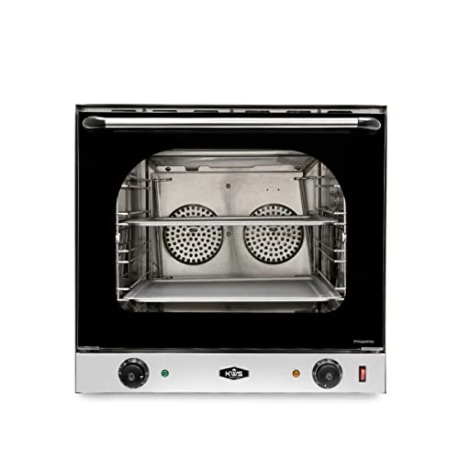 KWS CO-3 1600W Commercial Countertop Convection Oven 2 Cu. Ft. - 120V 4-Tier Toaster w/Front Glass Door Electric Baking Oven