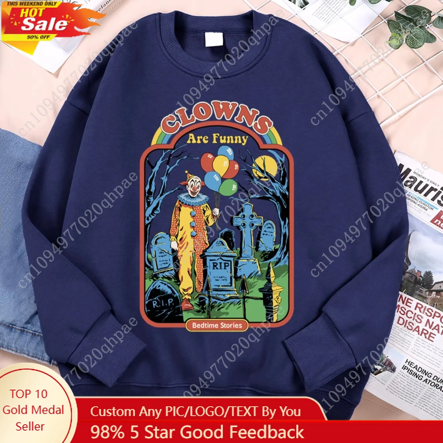 

Clowns Are Funny Bedtime Staries Comics Print Hoodie Men Women Loose Autumn Sweatshirt Fleece Warm Hoodies High Quality Hoody