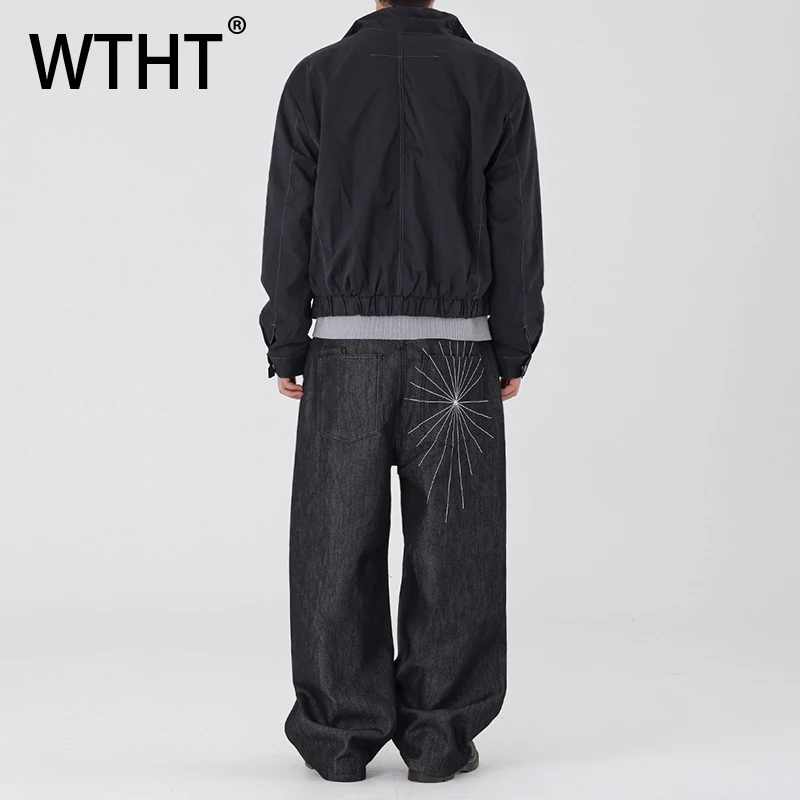 

WTHTB Vintage 2026 Summer Men's Striped Loose Staight Casual Denim Pants Fashion Japanese-style Wide Leg Jeans Male 2A2885