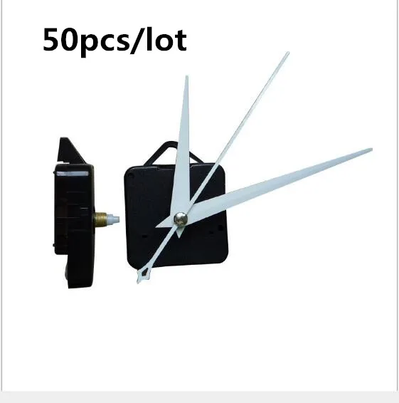 

50 sets watch DIY Clock Mechanism with Quartz Wall Clock Movement Watch Mechanism Repair Tool Parts Kit white clock Hands