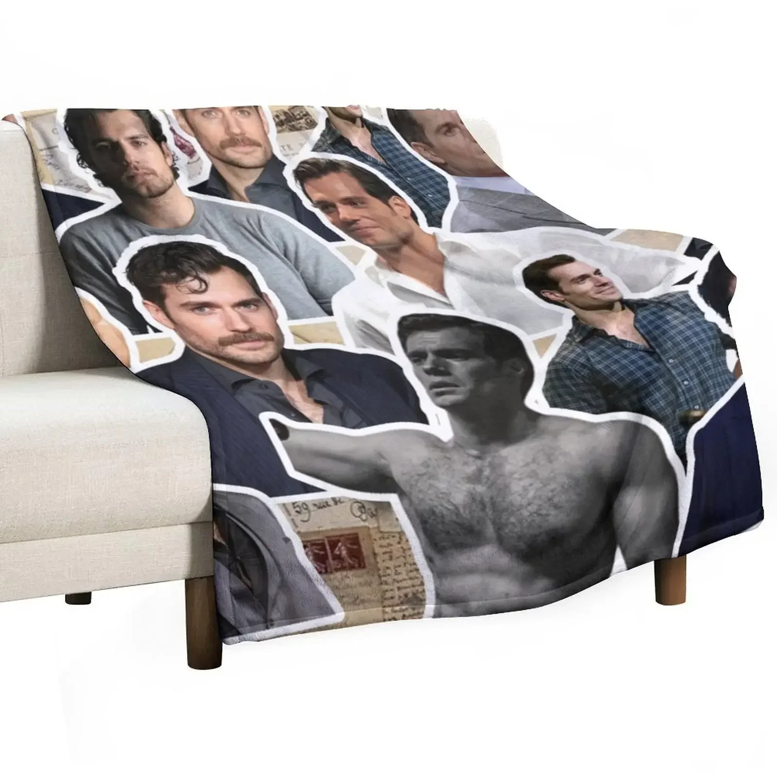 

henry cavill photo collage Throw Blanket Custom Flannels Comforter Stuffeds Blankets