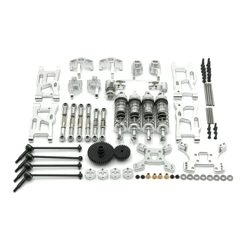 Pour Wltoys 144001 144002 144010 124017 124019   Kits de pièces de mise à niveau en métal, ensemble d'amortisseurs à bras oscillant, accessoires de voiture RC