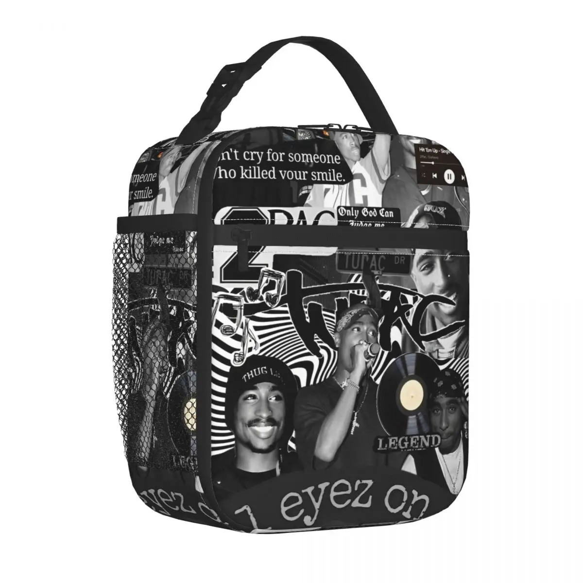 Tupac Retro Rapper Insulated Lunch Bags Cooler Bag  Lunch Container Leakproof Lunch Box Tote Food Handbags Work Travel