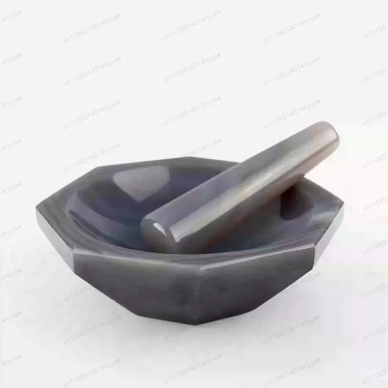 30-130MM Laboratory Use Mortar And Pestle Natural Agate Mortar With Grinding Rod Spice Mills Mortar Grinding Tool