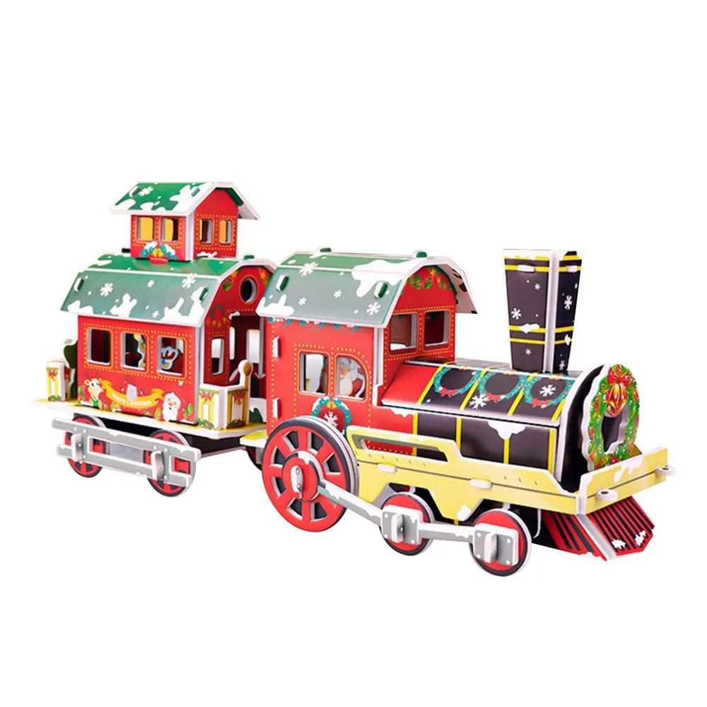 Learning Manual Assembly Christmas 3D Puzzle Paper Model House DIY Puzzle Educational Handmade Christmas Gift