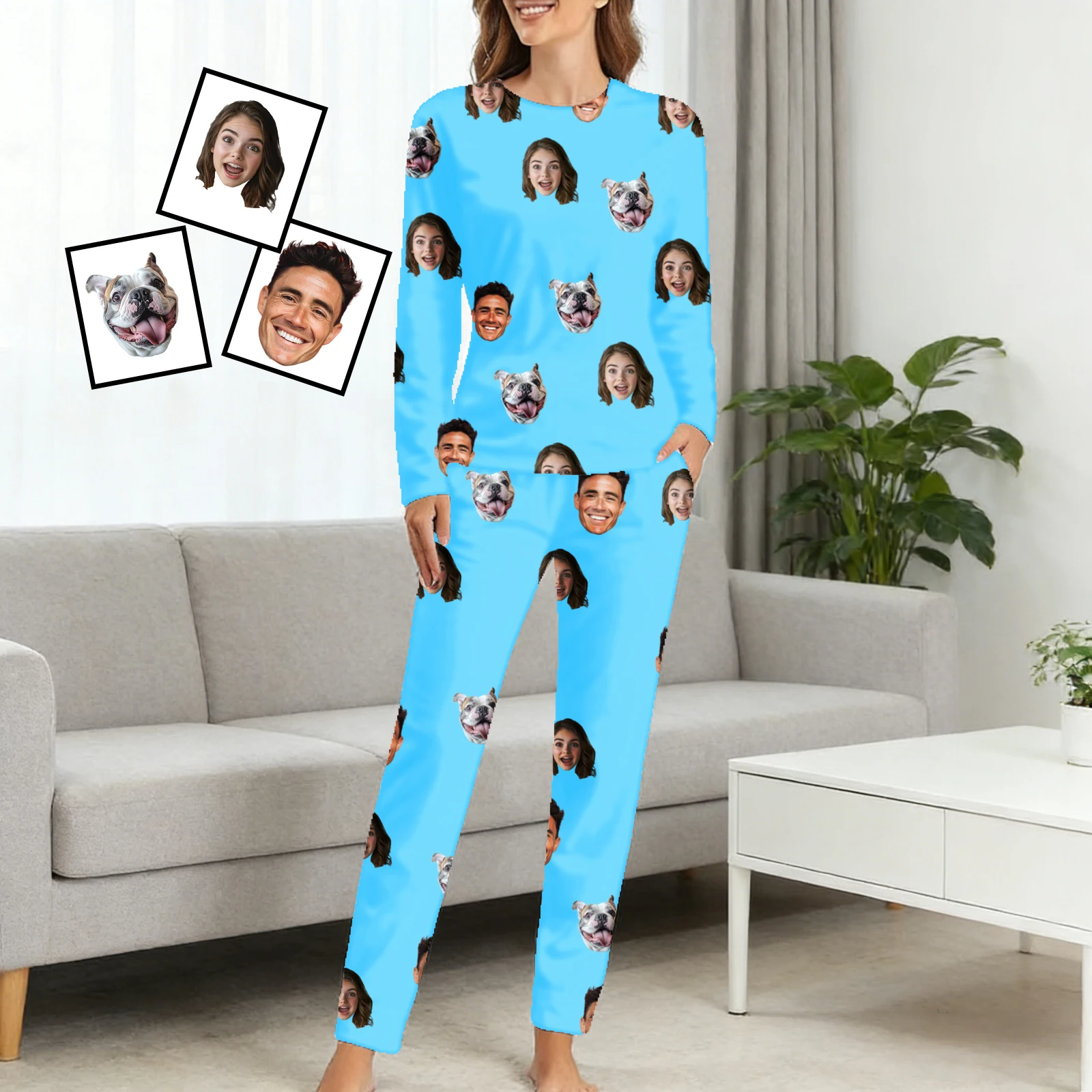 

Custom Pet Face Pajamas Personalized Photo Matching Family PJs