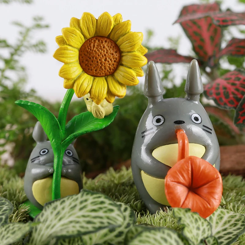 5-12pcs Anime Miyazaki Hayao Series Totoro Figure Mini Statue Cute Micro landscape  decorative ornaments Car ornament Kid Gifts