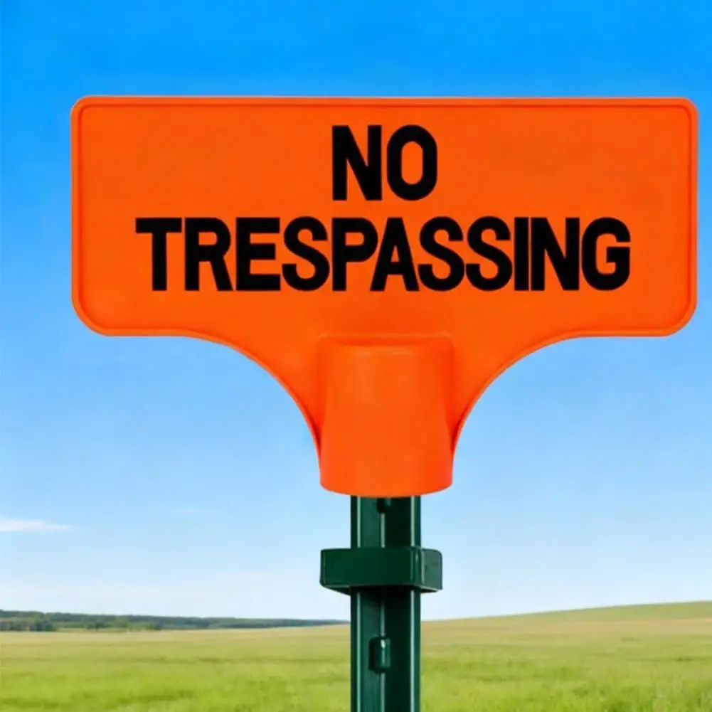 Black Letters Warning Sign Plastic No Trespassing Sign No Trespassing Sign for T-post Mount Highly Visible Orange for Farms