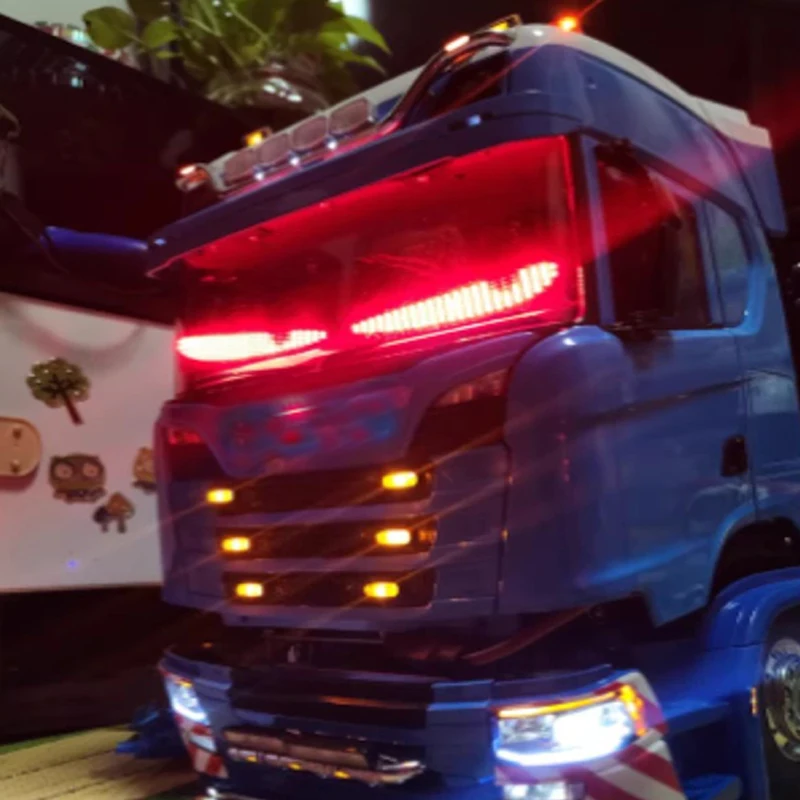 LED PCB Demon Eye Ornament Light For 1/14 Tamiya RC Truck Trailer Tipper For Scania 770S Lighting Parts Truck DIY Accessory Toy