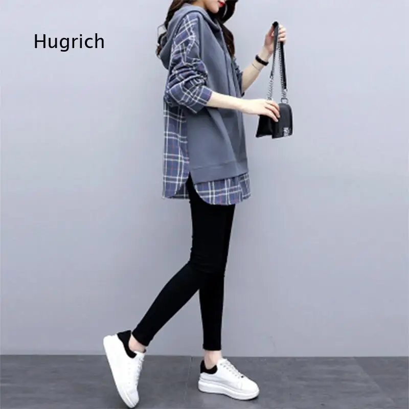 Cotton Padded Two Piece Suit Women Korean Version Loose Large Size New Mom Outfit Fashion Casual Hooded Jacket And Pants Set