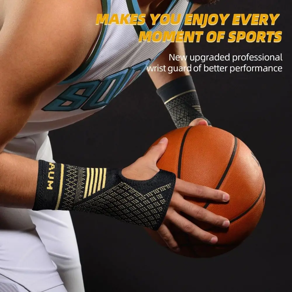 

1Pcs Breathable Black Copper Fiber Bracer Joint Brace Ultra Thin Wrist Sleeve Elastic Wrist Support Brace Badminton
