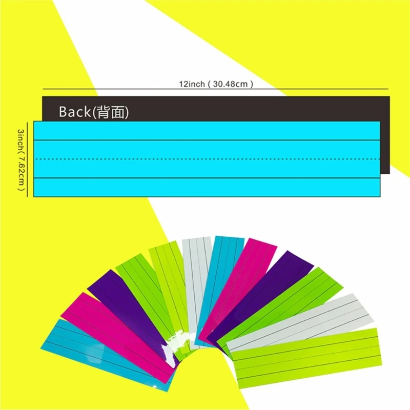 Strisce di frase a 6 colori con magneti 12x3 pollici strisce di frase foderate riutilizzabili strumento di apprendimento per aula di lavagna