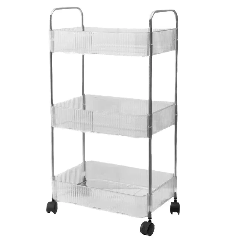 Multi-Tier Rolling Utility Cart With Wheels, Mobile Storage Rack For Snacks & Cosmetics image 6