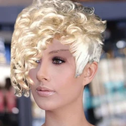 Short Curly with Side Bangs Wigs for Black Women Daily Fashion