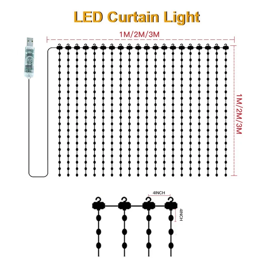 3x3m aplicativo inteligente diy cortina de luz de natal rgb cortina de janela inteligente luzes de fadas dinâmica diy luz de cortina de casamento