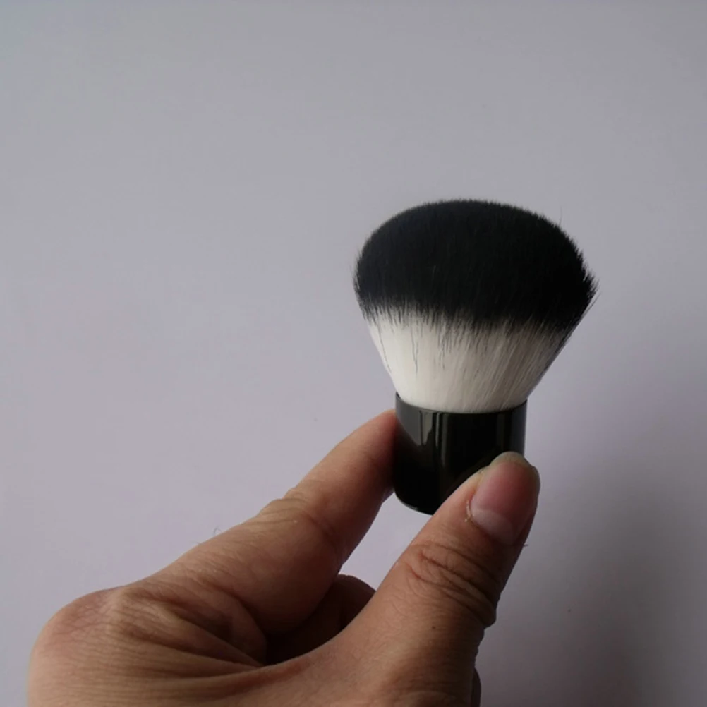 Mini pędzel do makijażu, wielofunkcyjny, do podkładu, pudru, różu, do płynnych i kremowych produktów, do techniki stippling, gładkie, miękkie włosie, przenośny.