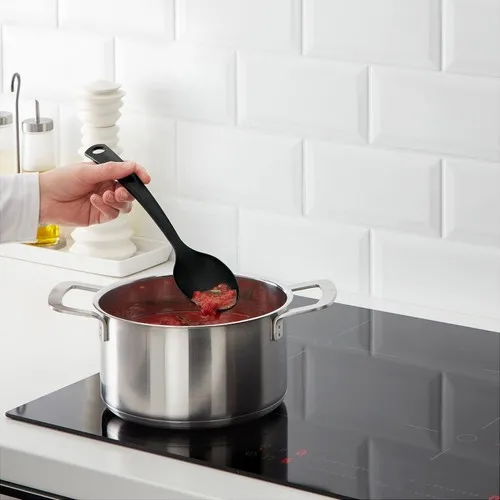 Zuzu Made Gnarp Kitchen Utensils Set Black Color-Serving Spoon Tongs and Spatula Fireproof Non-stick 3 Lü Set image 3