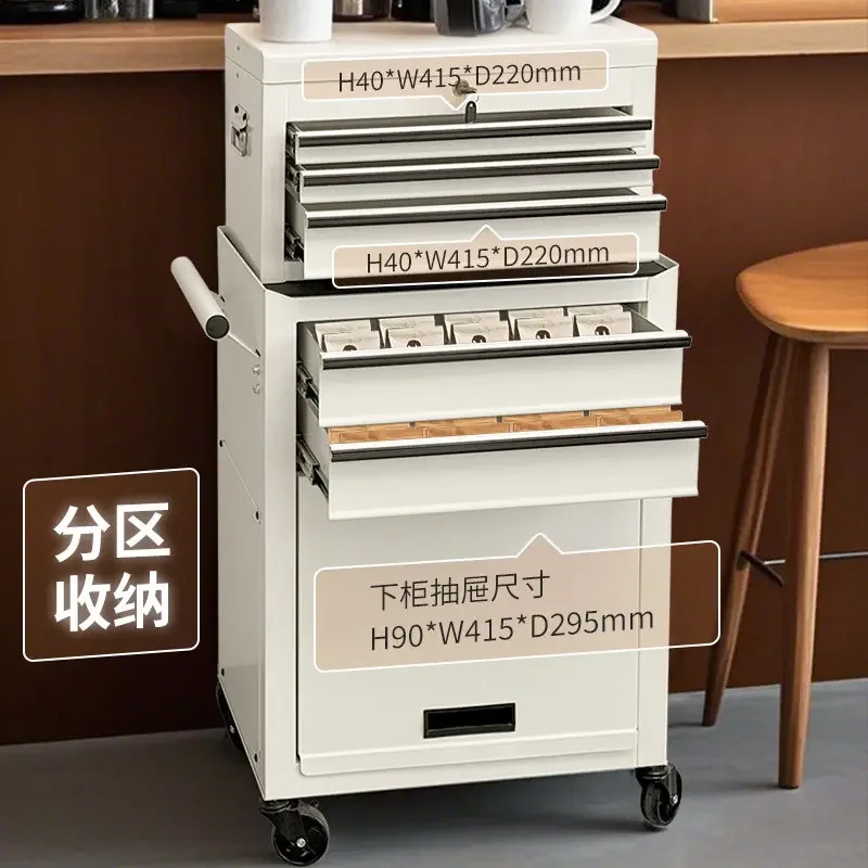 Tool Cart Trolley Light Luxury Multifunctional Storage Cabinet Movable Shelf Tool Cart