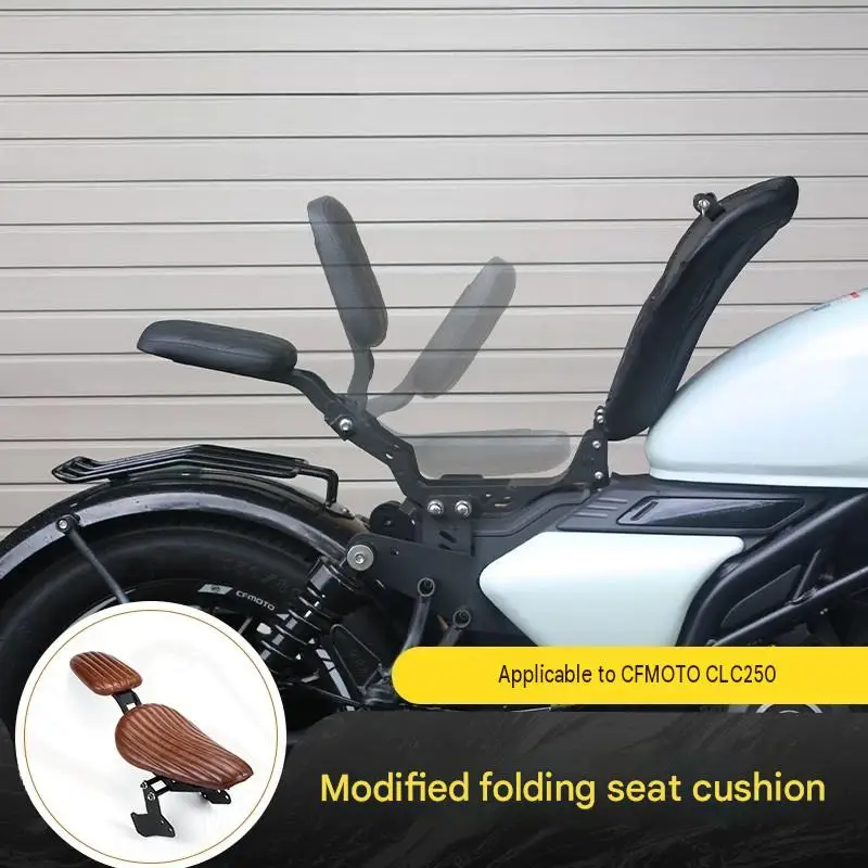 For CFMOTO CLC250 Motorcycle Folding Rear Seat Assembly with Rear Tail Light And Fender Kit Comfort Enhanced with High-Resilienc