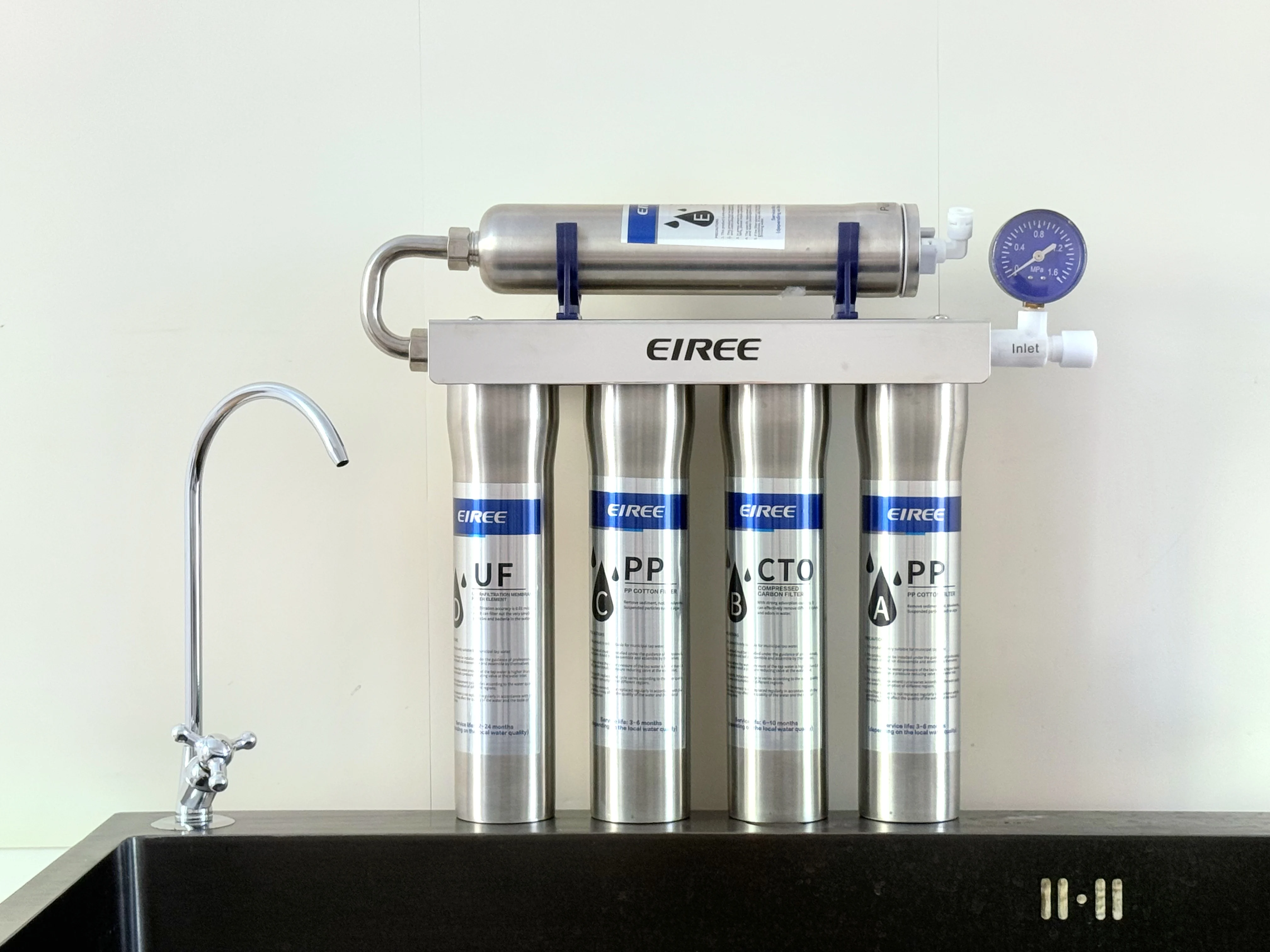 

EIREE Household Kitchen Tap Water Filtration Ultrafiltration 5-Stage Stainless Steel Water Purifier