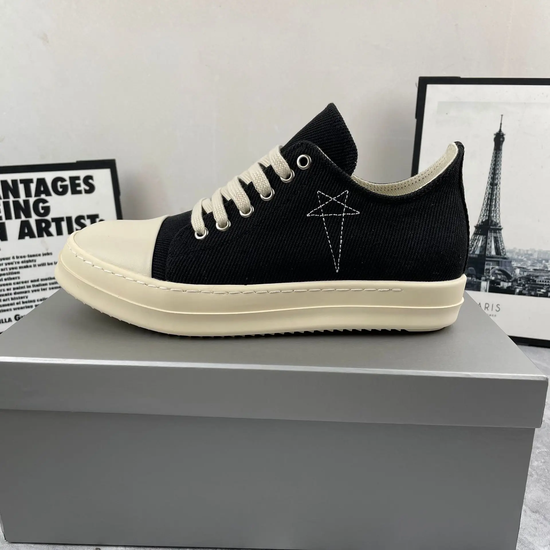 Zapatillas de Lona Unisex de Caña Alta, Cómodas, con Suela Gruesa, Transpirables, con Diseño de Estrella, Modernas y Casuales para Hombre y Mujer