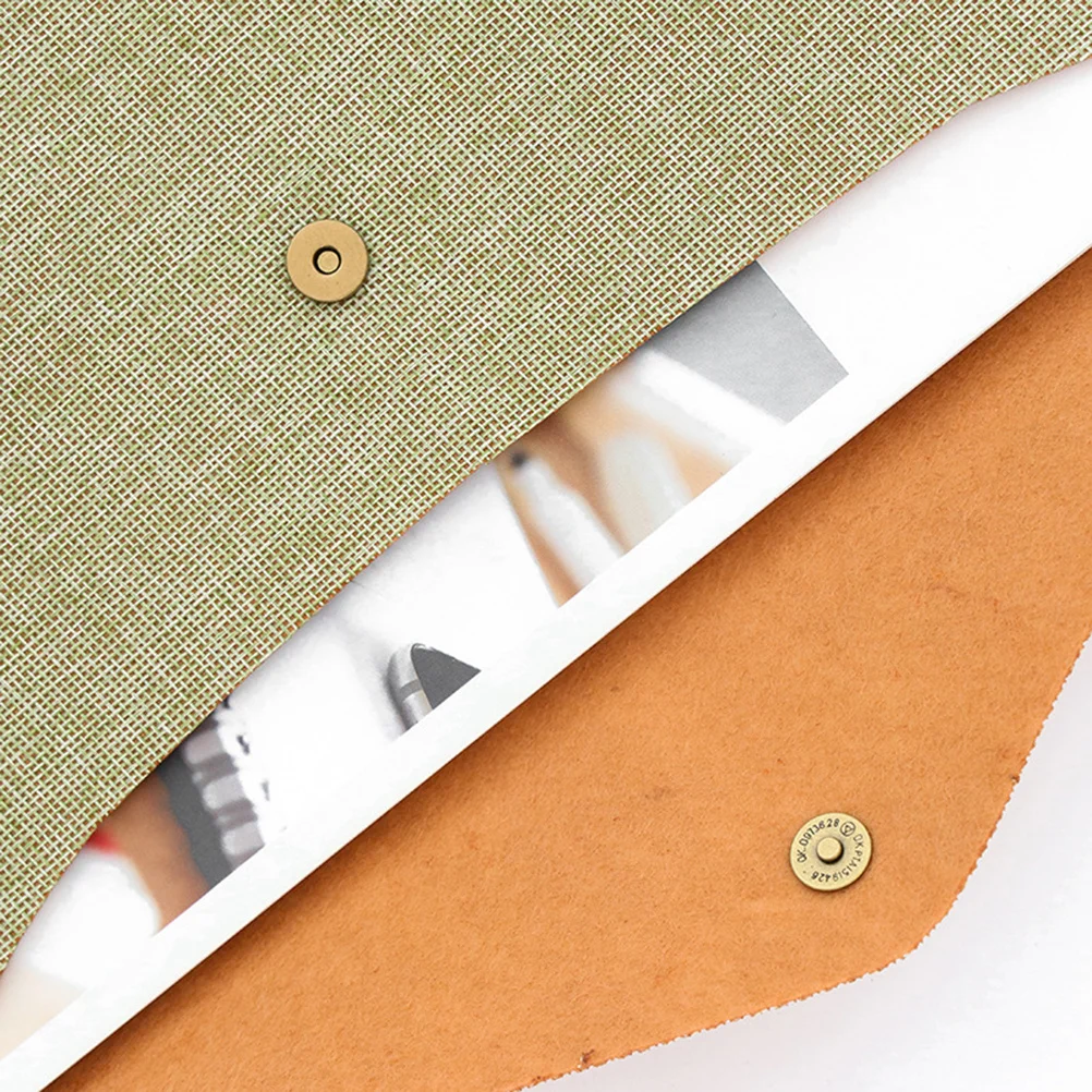 

Premium Expanding File Folder Document Organizer Holder Briefcase Thick Felt Snap Button Foldable 23Cm Army Green