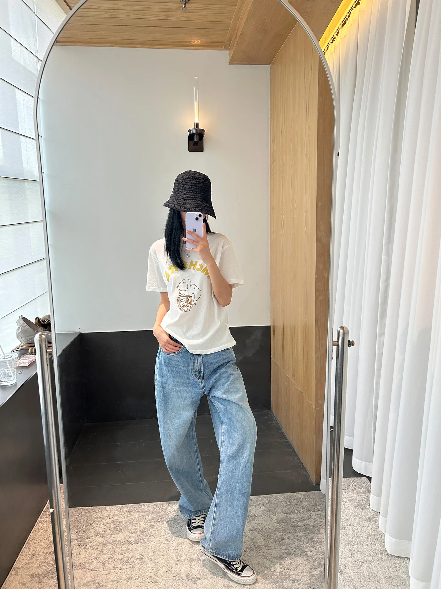 

Retro Washed Wide Leg Jeans Women's Loose Fit American Style Spring New Cotton Denim High Waist Straight Cut Casual Trousers