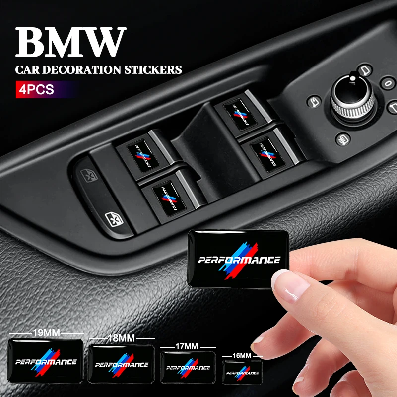 

High‑Gloss 4Pcs Premium Steering Wheel Badge Decal Stickers Car Interior Decor For BMW F/G/E Series Motorcycle Styling Parts
