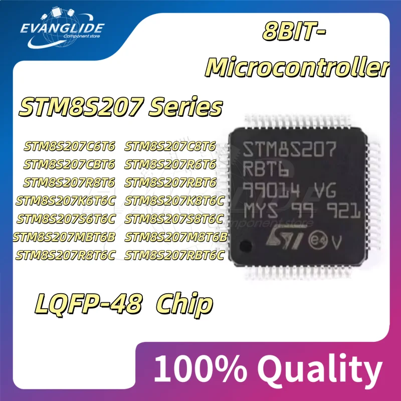 10 PCS/LOT STM8S207 SERIES LQFP-48 8BIT- Microcontroller Chip STM8S207C6T6 STM8S207C8T6 STM8S207CBT6 STM8S207R6T6 STM8S207R8T6