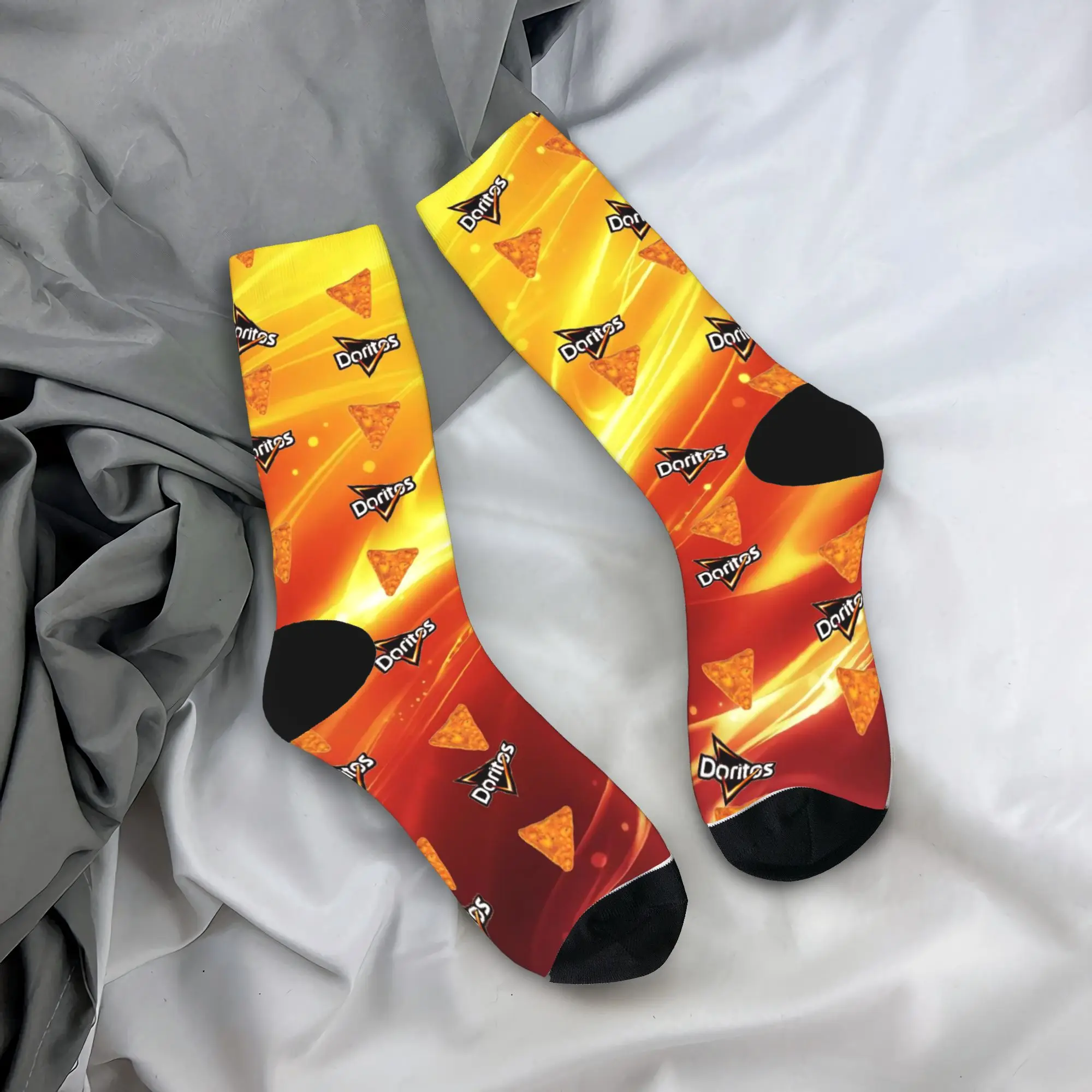 Calcetines Deportivos Doritos con Diseño de Chips de Tortilla, Calcetines de Invierno Antideslizantes para Hombre y Mujer, Calcetines Suaves con Patrón para Deportes al Aire Libre