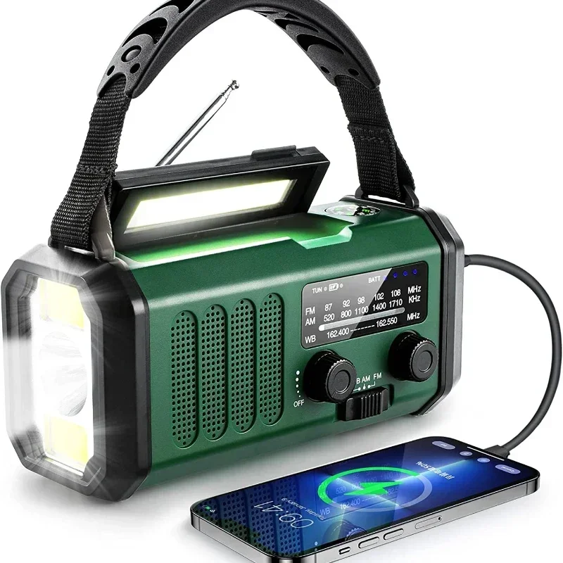 Hot sales Emergency disaster prevention, solar powered hand cranked charging, portable multifunctional alarm, flashlight, radio