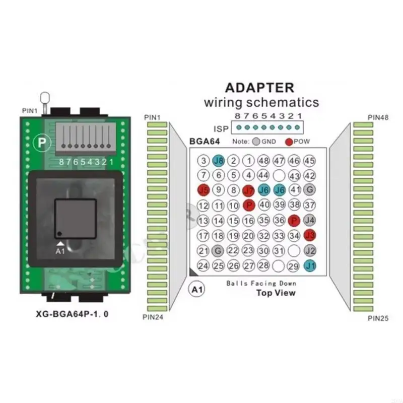 محول الحرق التقني BGA64P-1.0 BGA64 PC48 مشروع تطوير الرقائق 203A