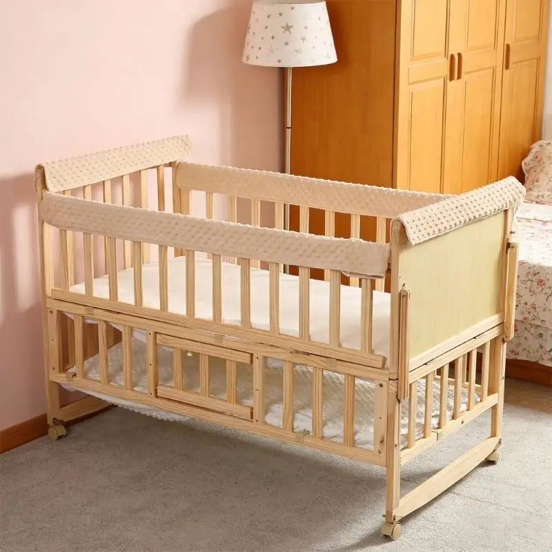thickened-crib-bumper-pads-4-piece-detachable-easy-installation-baby-bed-rails