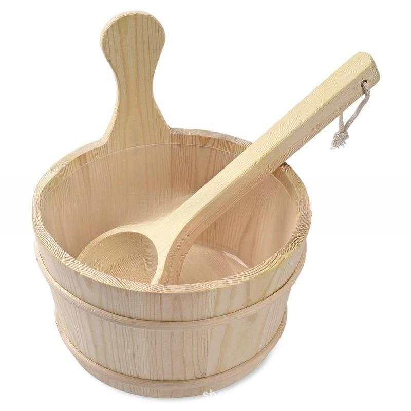 

Imported sylvestris pine 4L sauna barrel and wooden spoon classic model