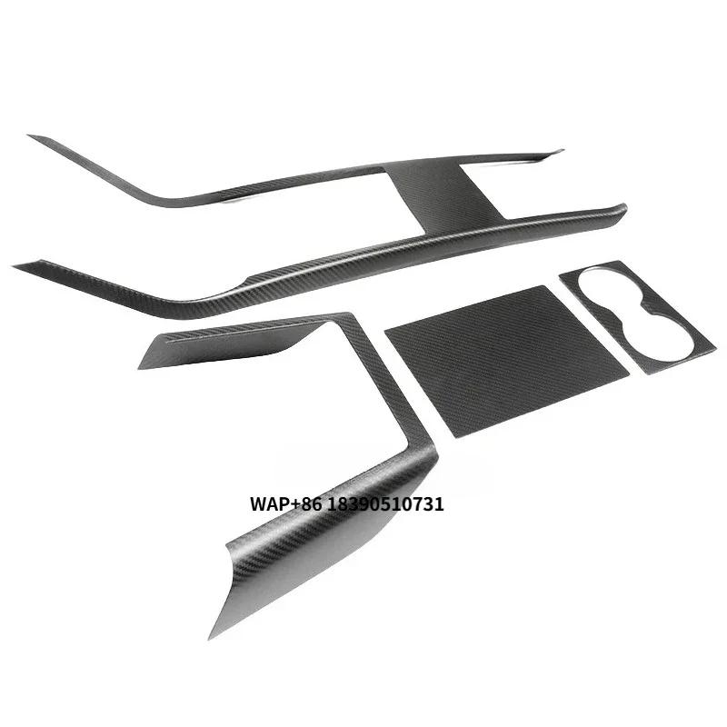 For Model S X Carbon Fiber Integrated Center Console Saddle Design Cup Holder Center Console Storage Wireless EV Charging