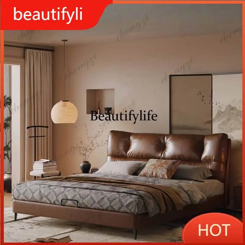 

A139 Normal Nordic Double Bed Couples Style Elegant Adults Frame Double Bed Adults Modern Wooden Cama Matrimonial Furniture For