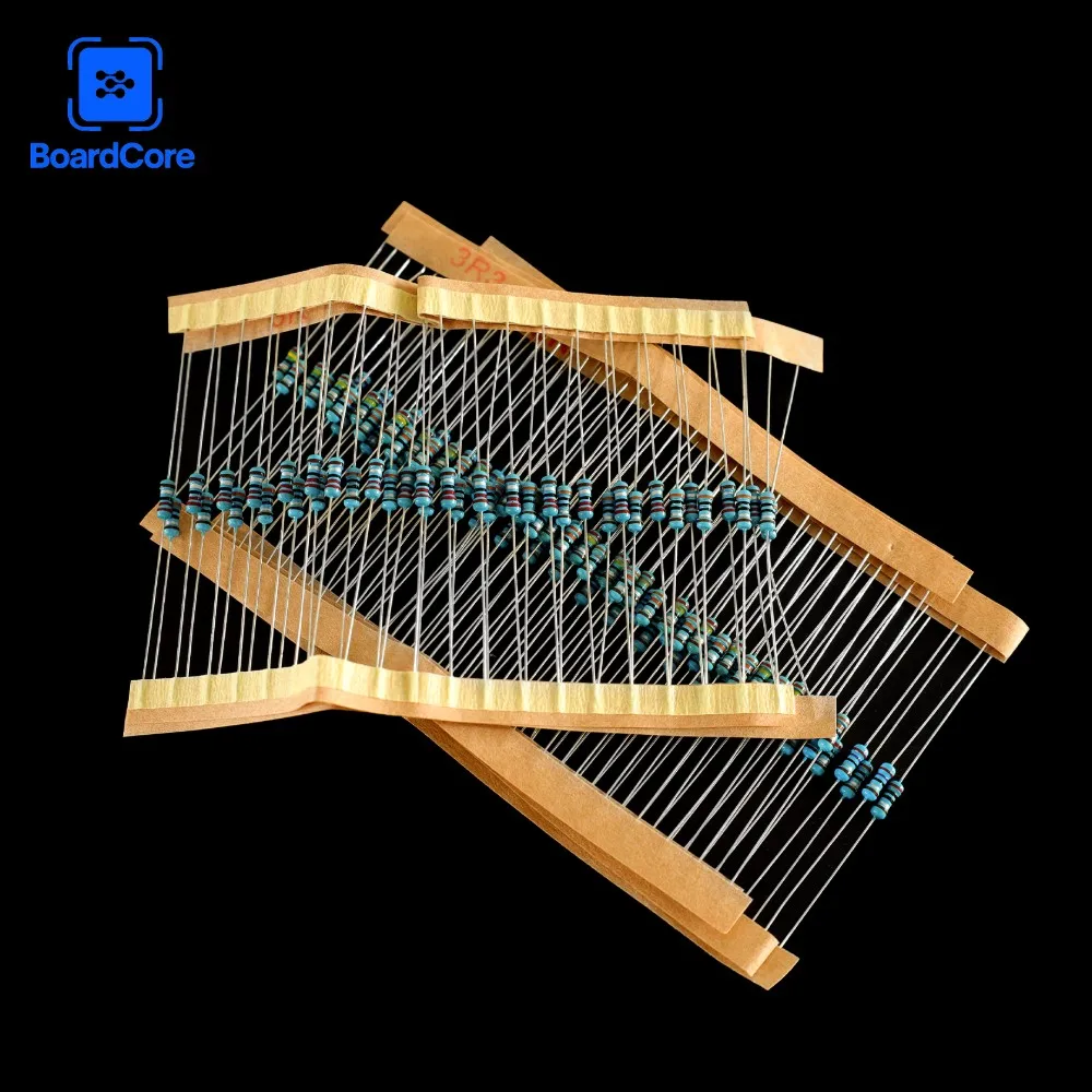 120PCS Resistor Film Logam 1/4W 1% Ohm Kit Resistansi 2ohm 2.2ohm 2.4ohm 2.7ohm 3ohm 3.3ohm Set Resistor Perbaikan Airbag Mobil